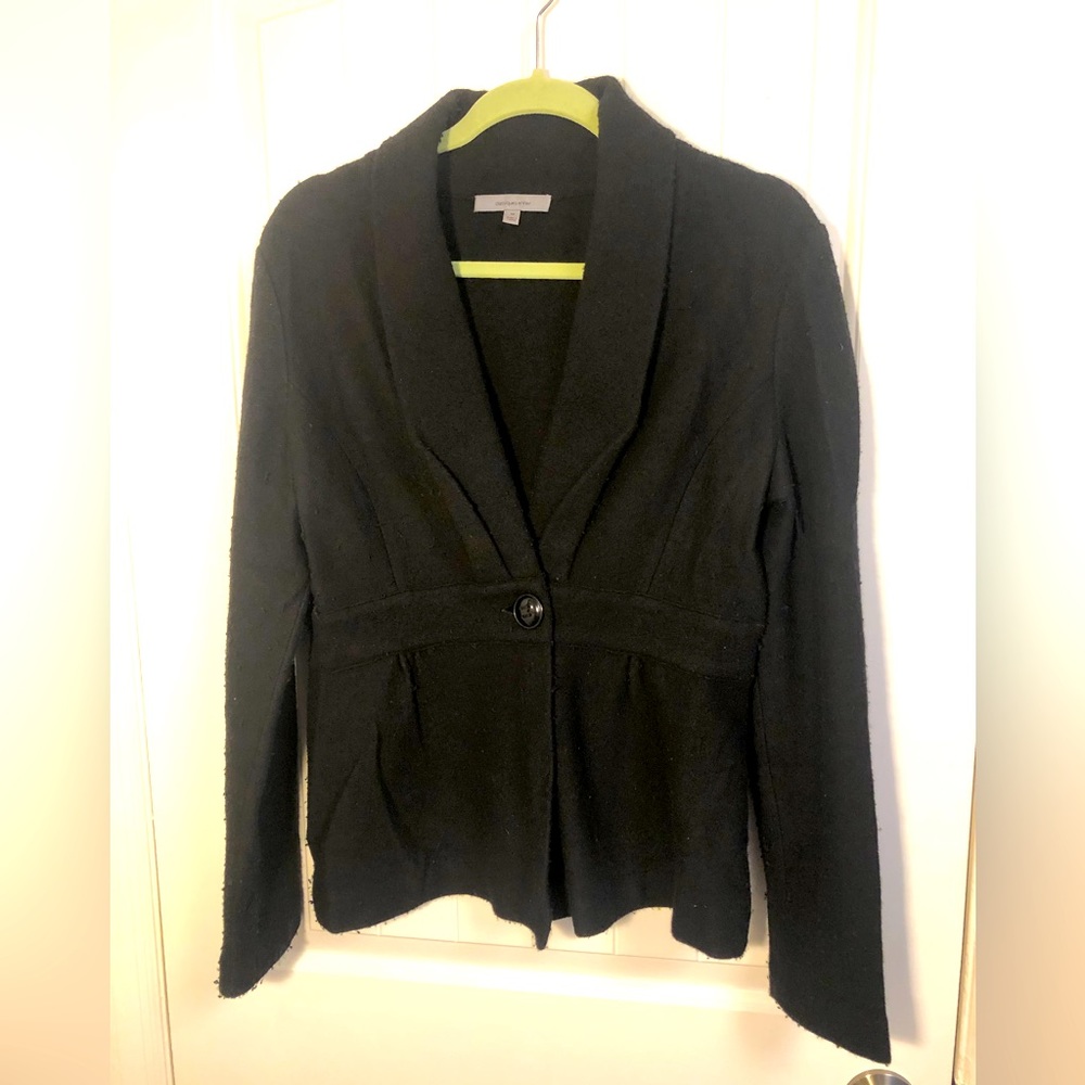Black merino wool blazer